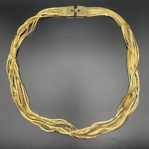 Unbranded Jewelry - Vintage Liquid Gold-Plated Multi Chains 10 Stand Necklace 23" 3/4" w Cobra Chain